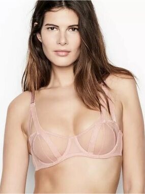 Victorias Secret Sexy Luxe Banded Mesh Unlined Balconet Bra and Unlined Demi Bra